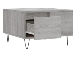 Mesa de centro | Mesa de apoio 55x55x36.5 cm derivados de madeira cinza sonoma^ Mesa De Centro