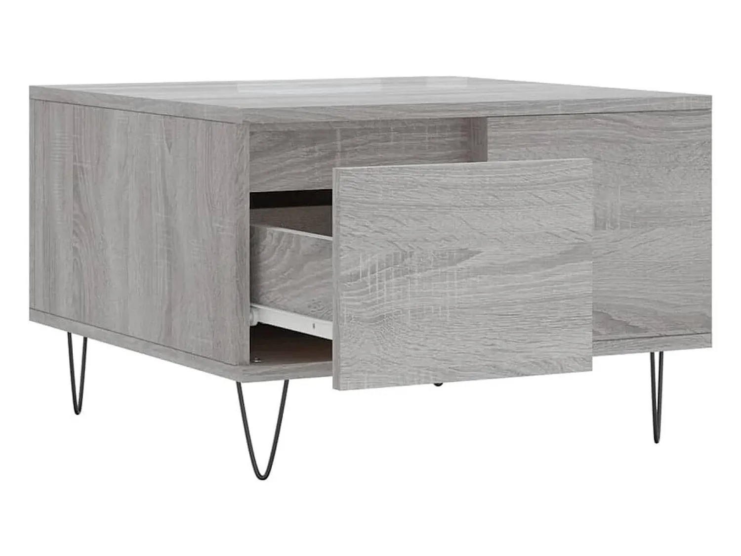 Mesa de centro | Mesa de apoio 55x55x36.5 cm derivados de madeira cinza sonoma^ Mesa De Centro
