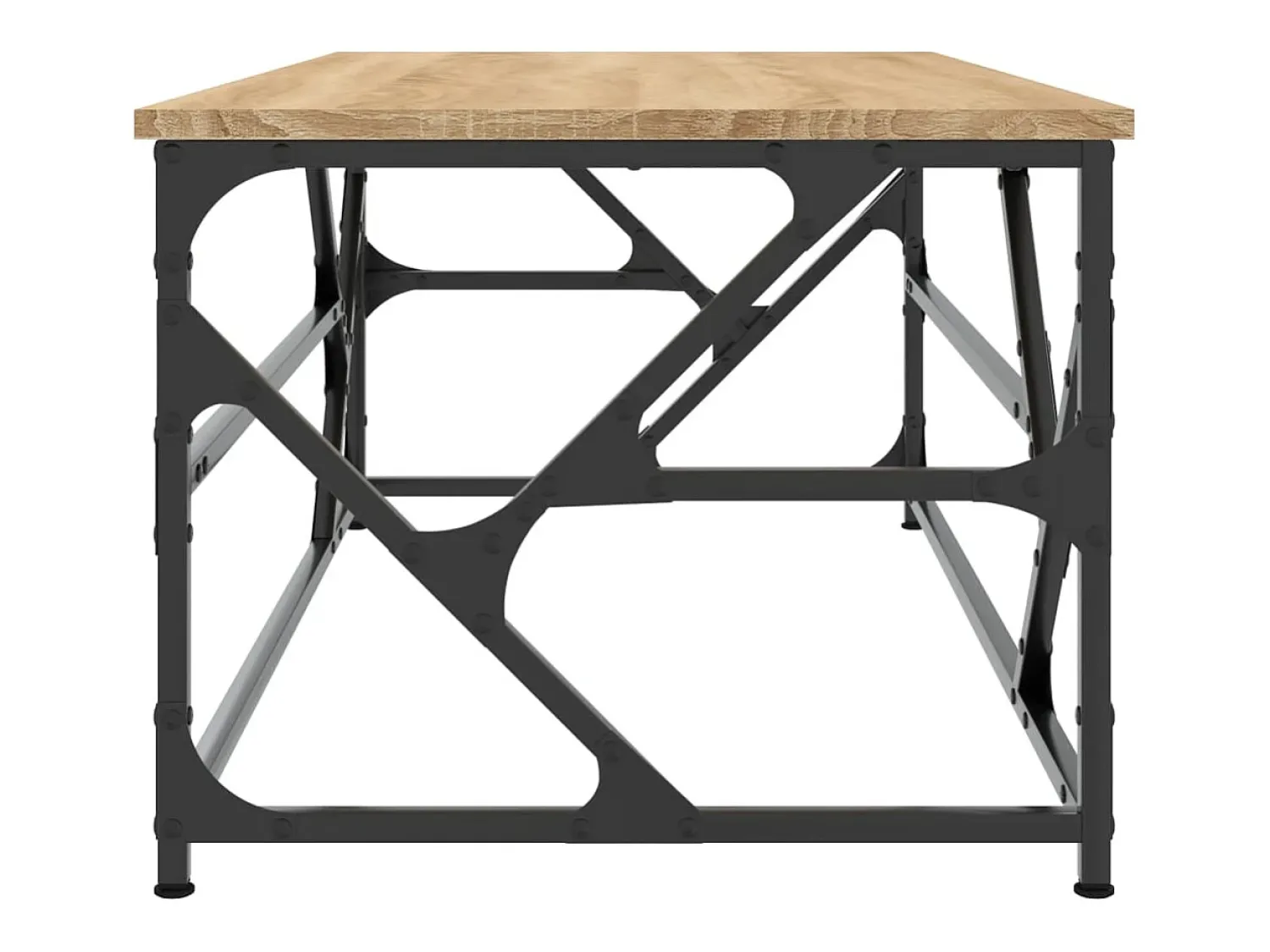 Mesa De Centro* Mesa de centro | Mesa de apoio 100x50x40 cm derivados madeira cor carvalho sonoma Castanho