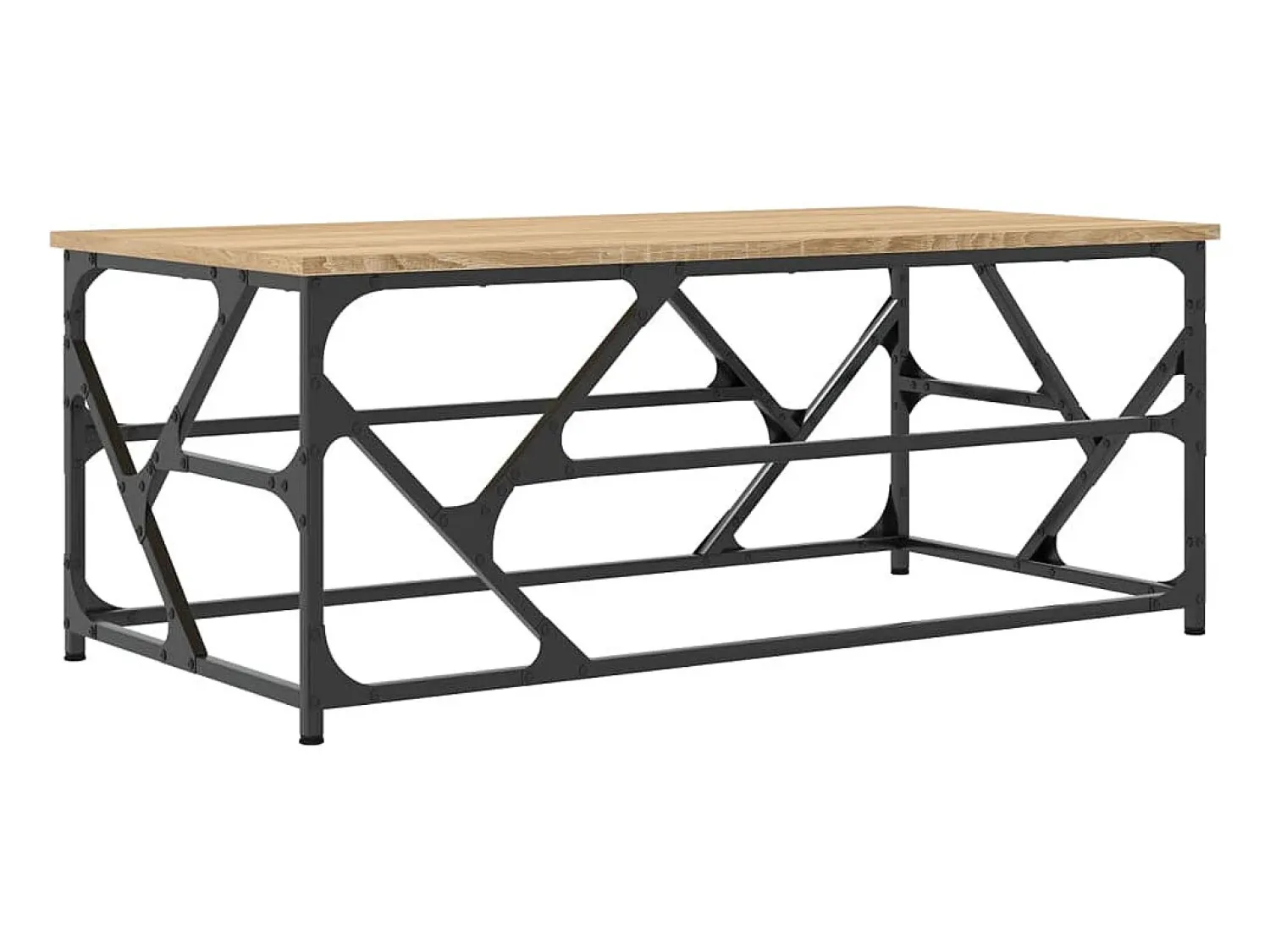 Mesa De Centro* Mesa de centro | Mesa de apoio 100x50x40 cm derivados madeira cor carvalho sonoma Castanho