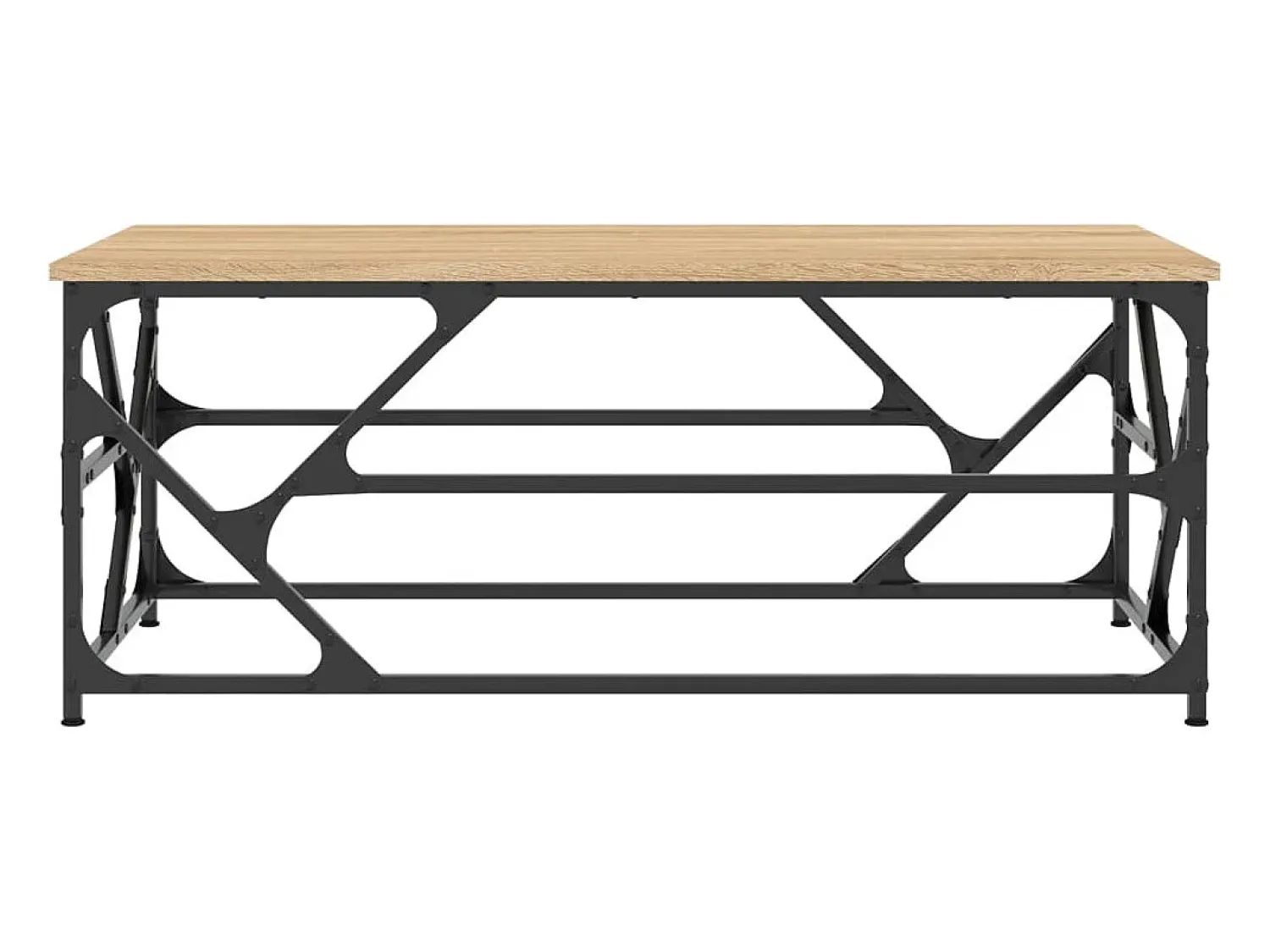 Mesa De Centro* Mesa de centro | Mesa de apoio 100x50x40 cm derivados madeira cor carvalho sonoma Castanho
