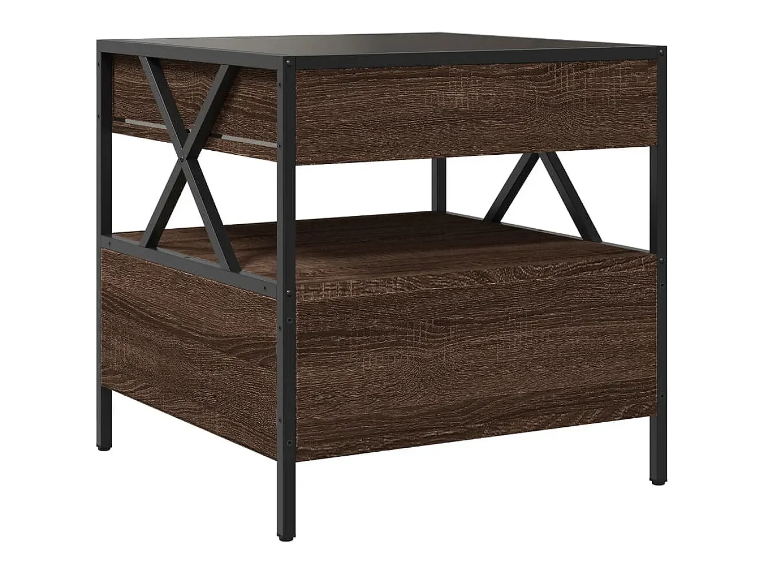 Mesa de centro | Mesa de apoio luzes LED Infinity 50x50x51 cm carvalho^ Mesa De Centro