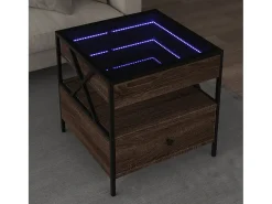 Mesa de centro | Mesa de apoio luzes LED Infinity 50x50x51 cm carvalho^ Mesa De Centro