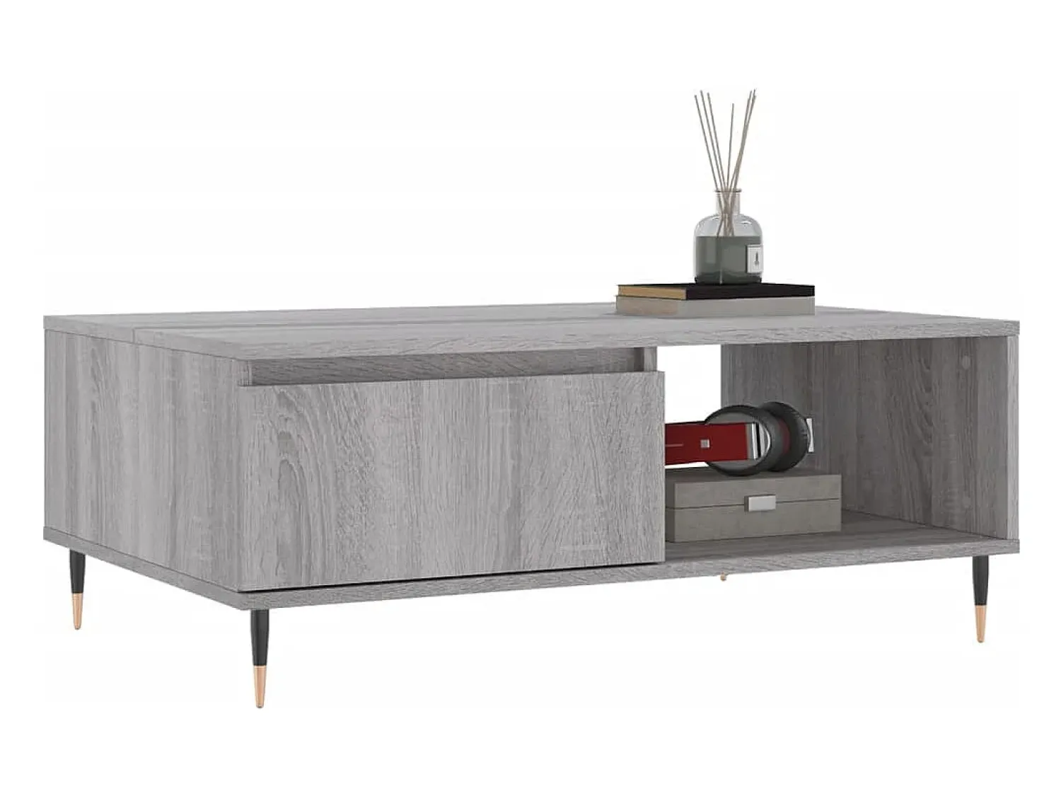 Mesa De Centro* Mesa de centro | Mesa de apoio 90x60x35 cm derivados de madeira sonoma Cinzento