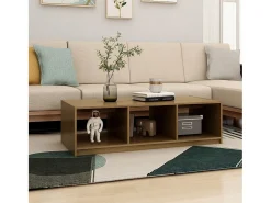 New Mesa de centro | Mesa de apoio 110x50x34 cm pinho maciço mel Castanho