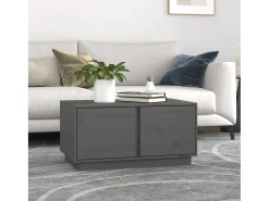 Mesa de centro | Mesa de apoio 80x50x40 cm madeira de pinho maciça cinza^ Mesa De Centro