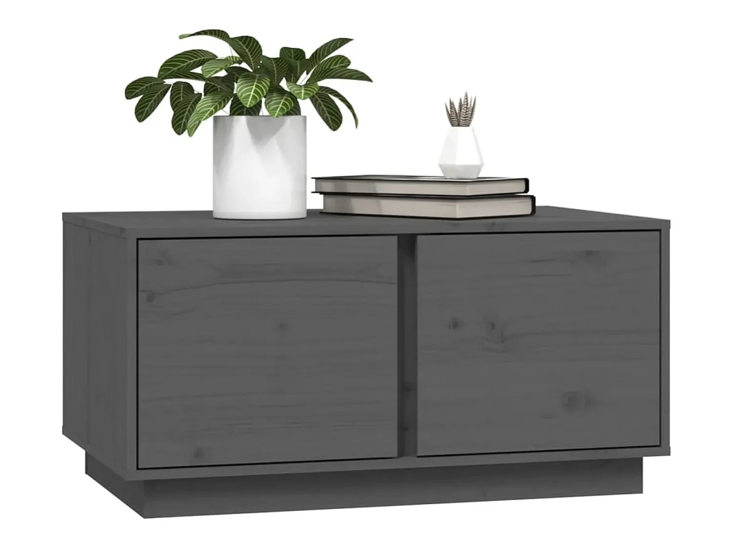 Mesa de centro | Mesa de apoio 80x50x40 cm madeira de pinho maciça cinza^ Mesa De Centro