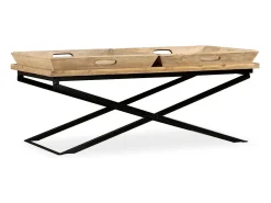 Outlet Mesa de centro | Mesa de apoio | Mesa de café madeira de mangueira maciça 110x55x42 cm Castanho
