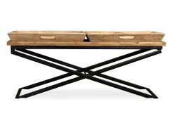 Outlet Mesa de centro | Mesa de apoio | Mesa de café madeira de mangueira maciça 110x55x42 cm Castanho