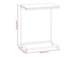 Best Mesa de centro | Mesa de apoio c/ rodas 55x35x70 cm derivados de madeira branca Branco