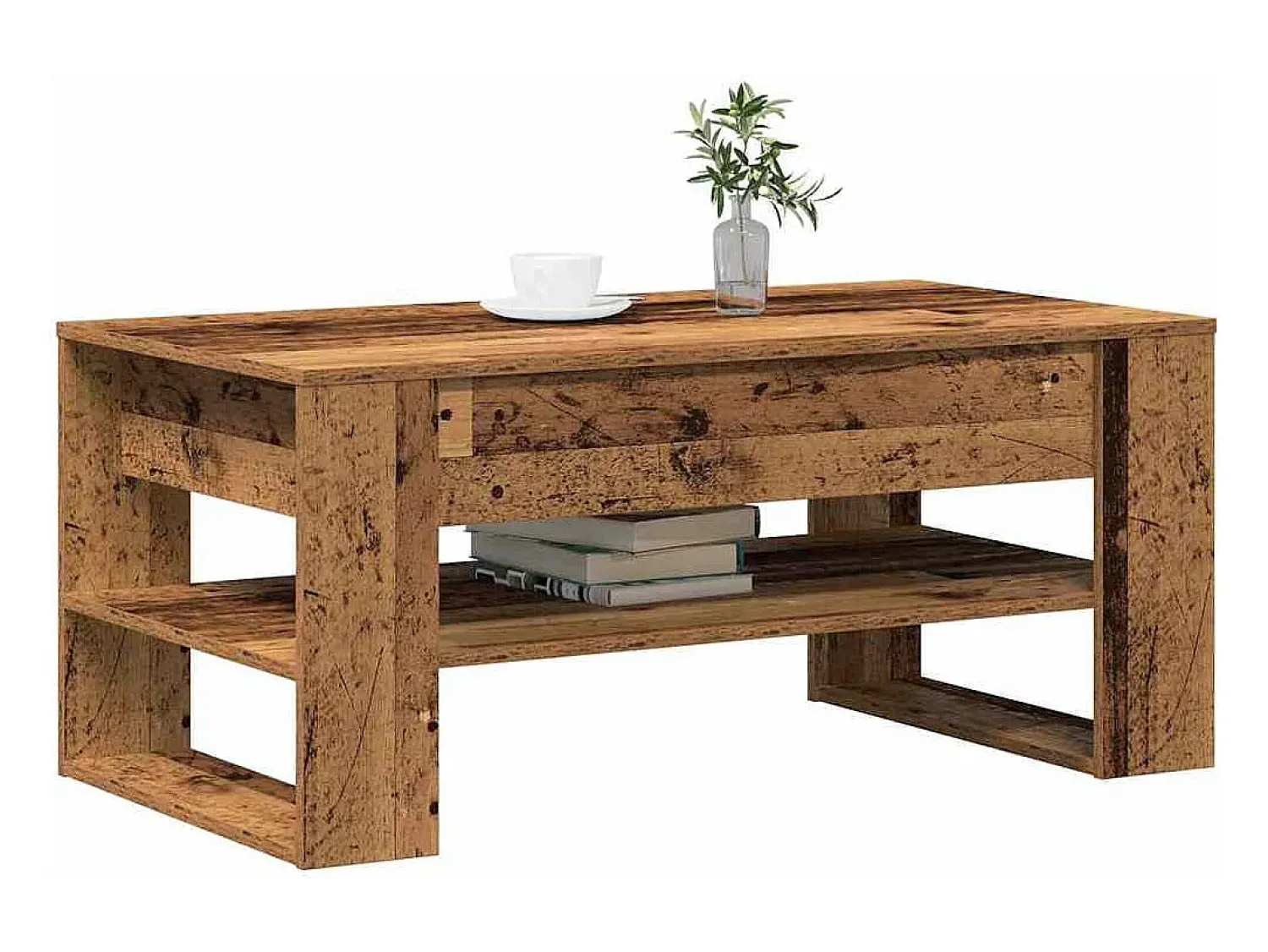 Mesa De Centro| Mesa de centro | Mesa de apoio Madeira antiga 102x55x45 cm Castanho