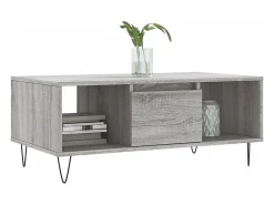Mesa De Centro* Mesa de centro | Mesa de apoio 90x50x36.5 cm derivados madeira sonoma Cinzento
