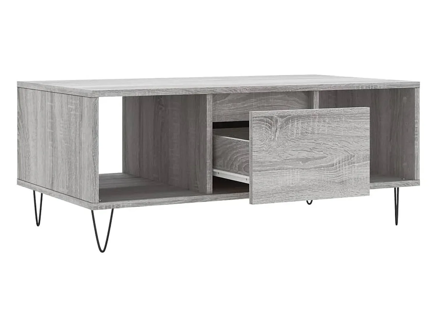 Mesa De Centro* Mesa de centro | Mesa de apoio 90x50x36.5 cm derivados madeira sonoma Cinzento