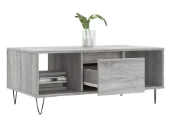 Mesa De Centro* Mesa de centro | Mesa de apoio 90x50x36.5 cm derivados madeira sonoma Cinzento