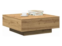 Mesa De Centro| Mesa de centro | Mesa de apoio carvalho artisiano 80x80x31 cm Castanho