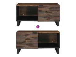 Mesa de centro | Mesa de apoio | Mesa de café Marrom e Preto 80x50x40 cm^ Mesa De Centro