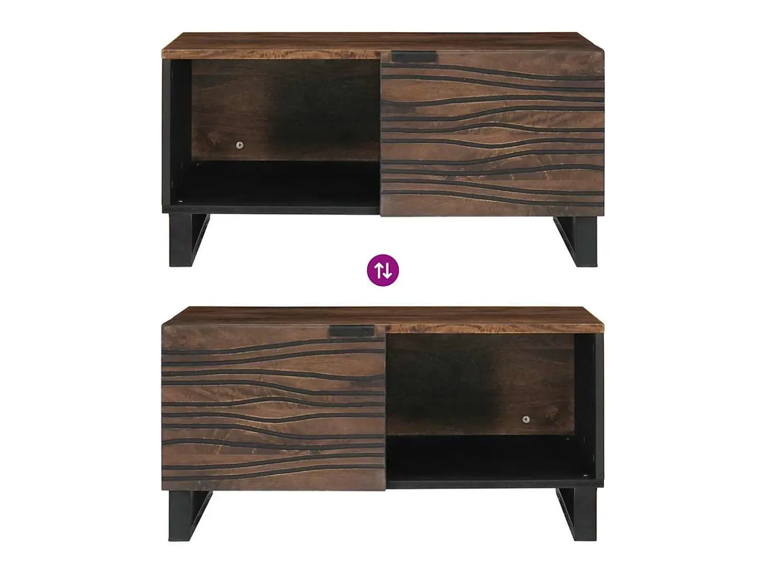 Mesa de centro | Mesa de apoio | Mesa de café Marrom e Preto 80x50x40 cm^ Mesa De Centro