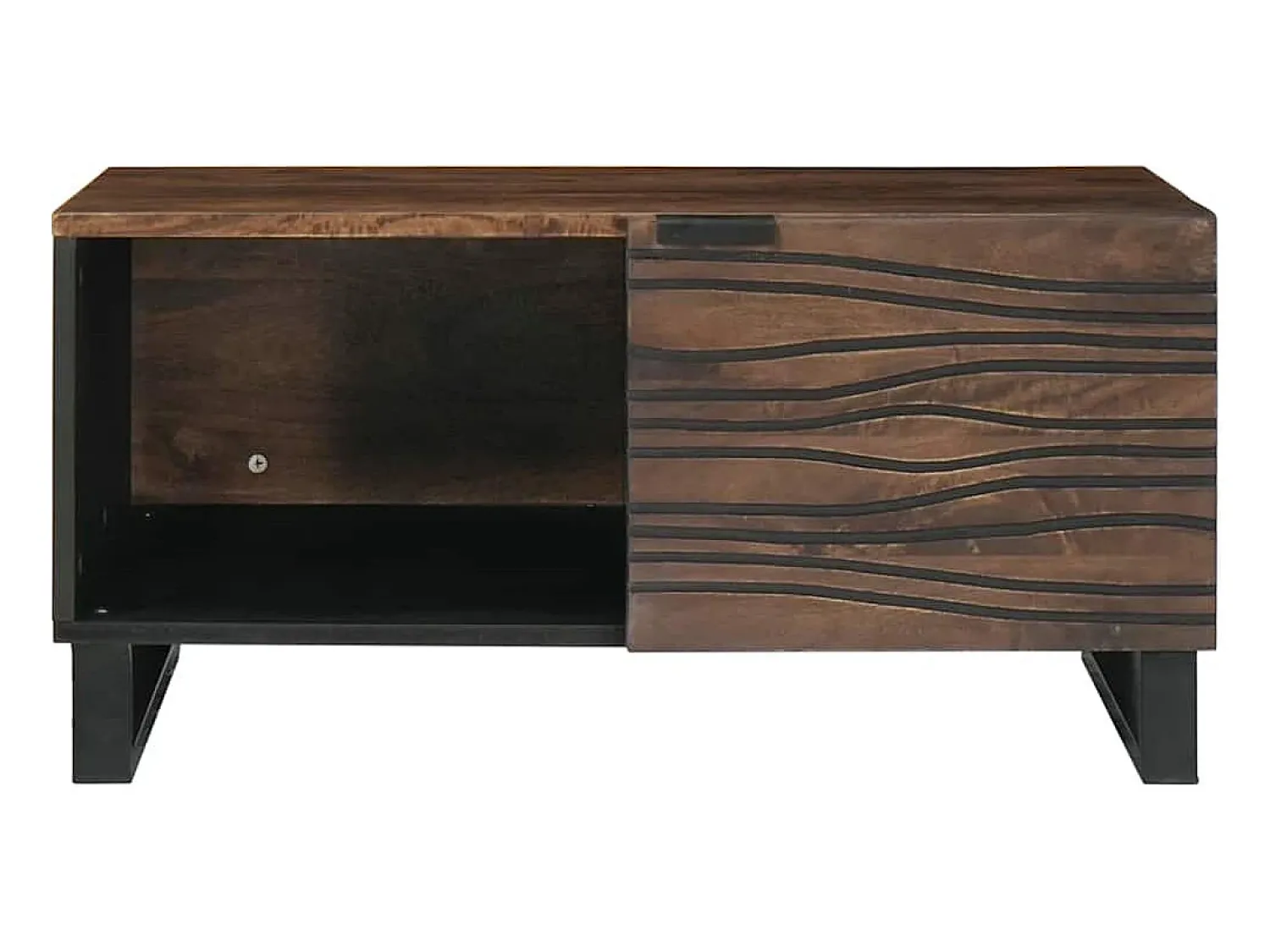 Mesa de centro | Mesa de apoio | Mesa de café Marrom e Preto 80x50x40 cm^ Mesa De Centro