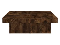 Mesa De Centro| Mesa de centro | Mesa de apoio 90x90x28 cm derivados de madeira carvalho fumado Castanho