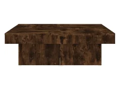 Mesa De Centro| Mesa de centro | Mesa de apoio 90x90x28 cm derivados de madeira carvalho fumado Castanho
