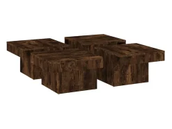 Mesa De Centro| Mesa de centro | Mesa de apoio 90x90x28 cm derivados de madeira carvalho fumado Castanho