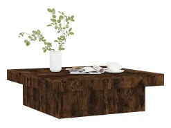 Mesa De Centro| Mesa de centro | Mesa de apoio 90x90x28 cm derivados de madeira carvalho fumado Castanho