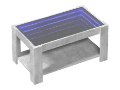 Mesa de centro | Mesa de apoio c/ LEDs 93x53x45 derivados de madeira^ Mesa De Centro