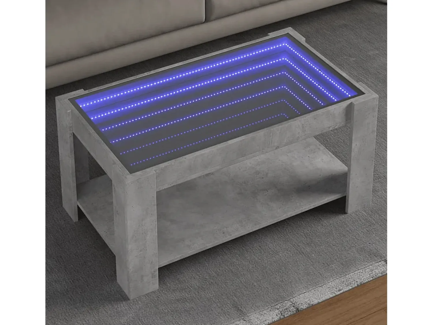 Mesa de centro | Mesa de apoio c/ LEDs 93x53x45 derivados de madeira^ Mesa De Centro