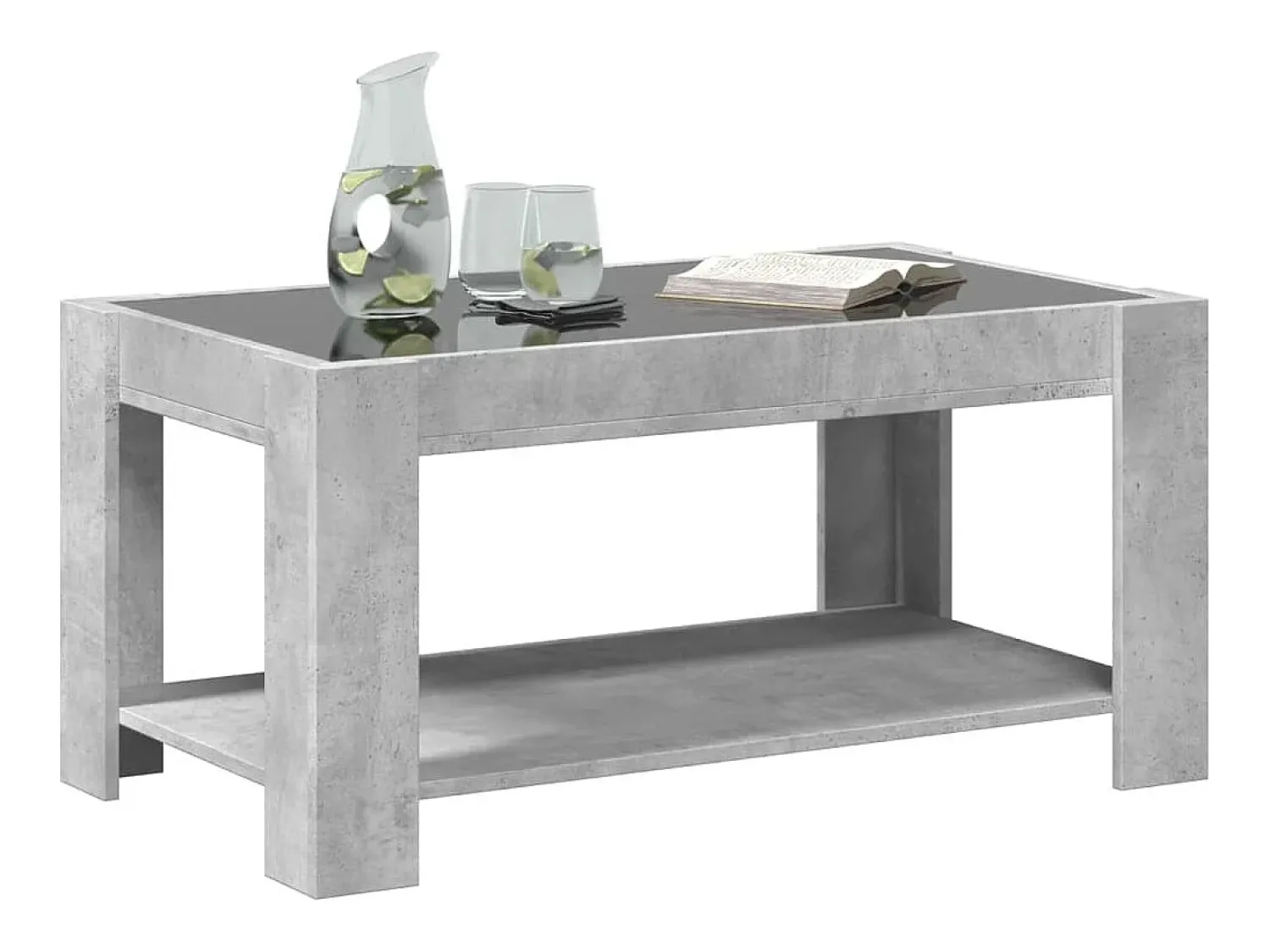 Mesa de centro | Mesa de apoio c/ LEDs 93x53x45 derivados de madeira^ Mesa De Centro