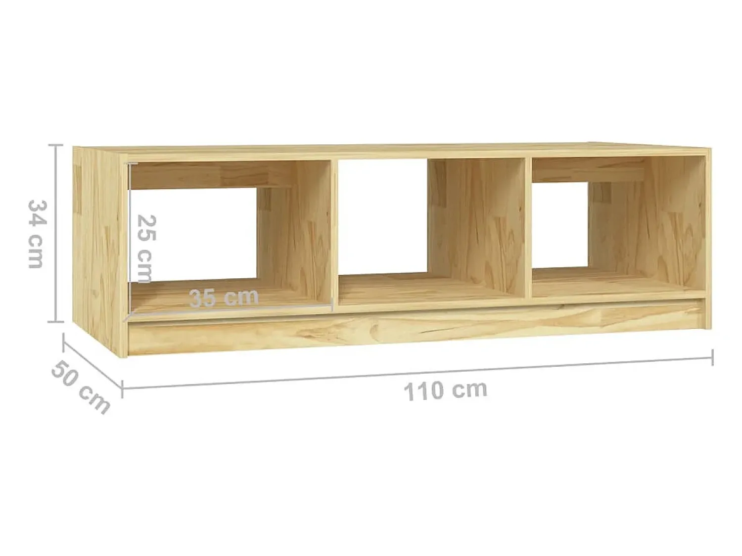 Mesa De Centro* Mesa de centro | Mesa de apoio | Mesa de café 110x50x34 cm madeira de pinho maciça Castanho
