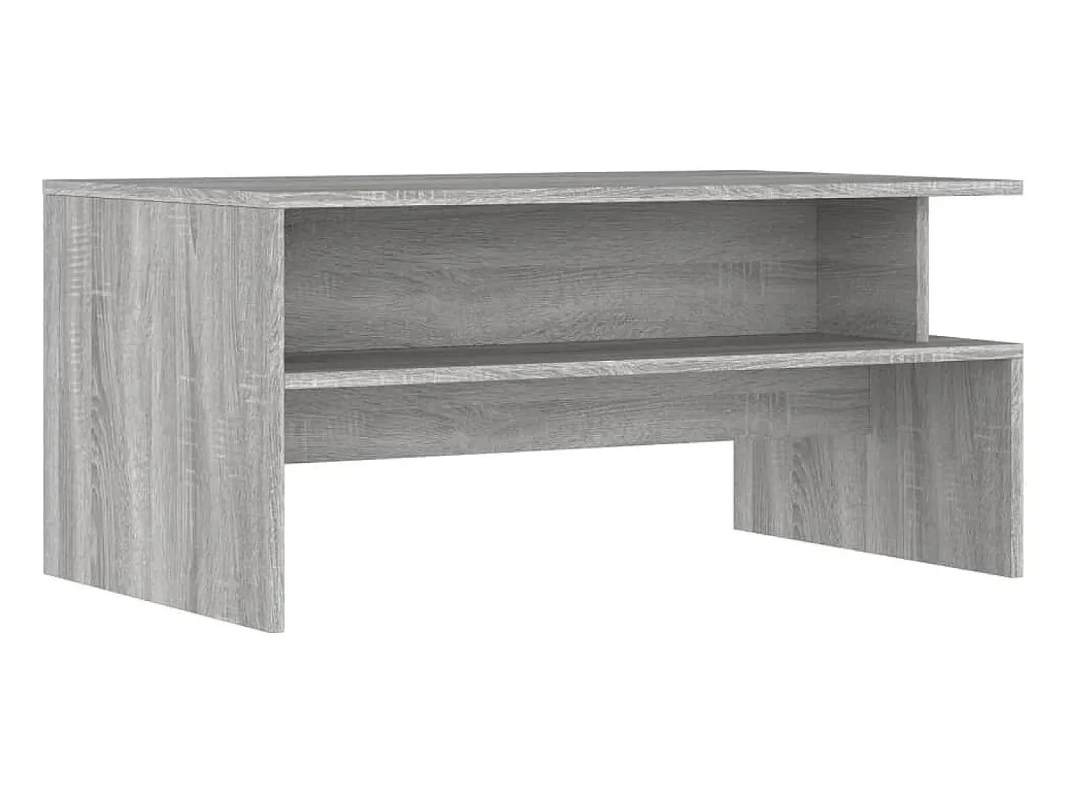 New Mesa de centro | Mesa de apoio 90x55x42.5 cm derivados de madeira cinza sonoma Cinzento