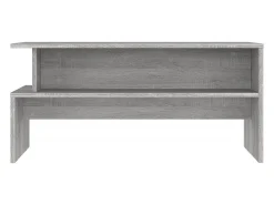 New Mesa de centro | Mesa de apoio 90x55x42.5 cm derivados de madeira cinza sonoma Cinzento