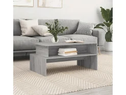 New Mesa de centro | Mesa de apoio 90x55x42.5 cm derivados de madeira cinza sonoma Cinzento