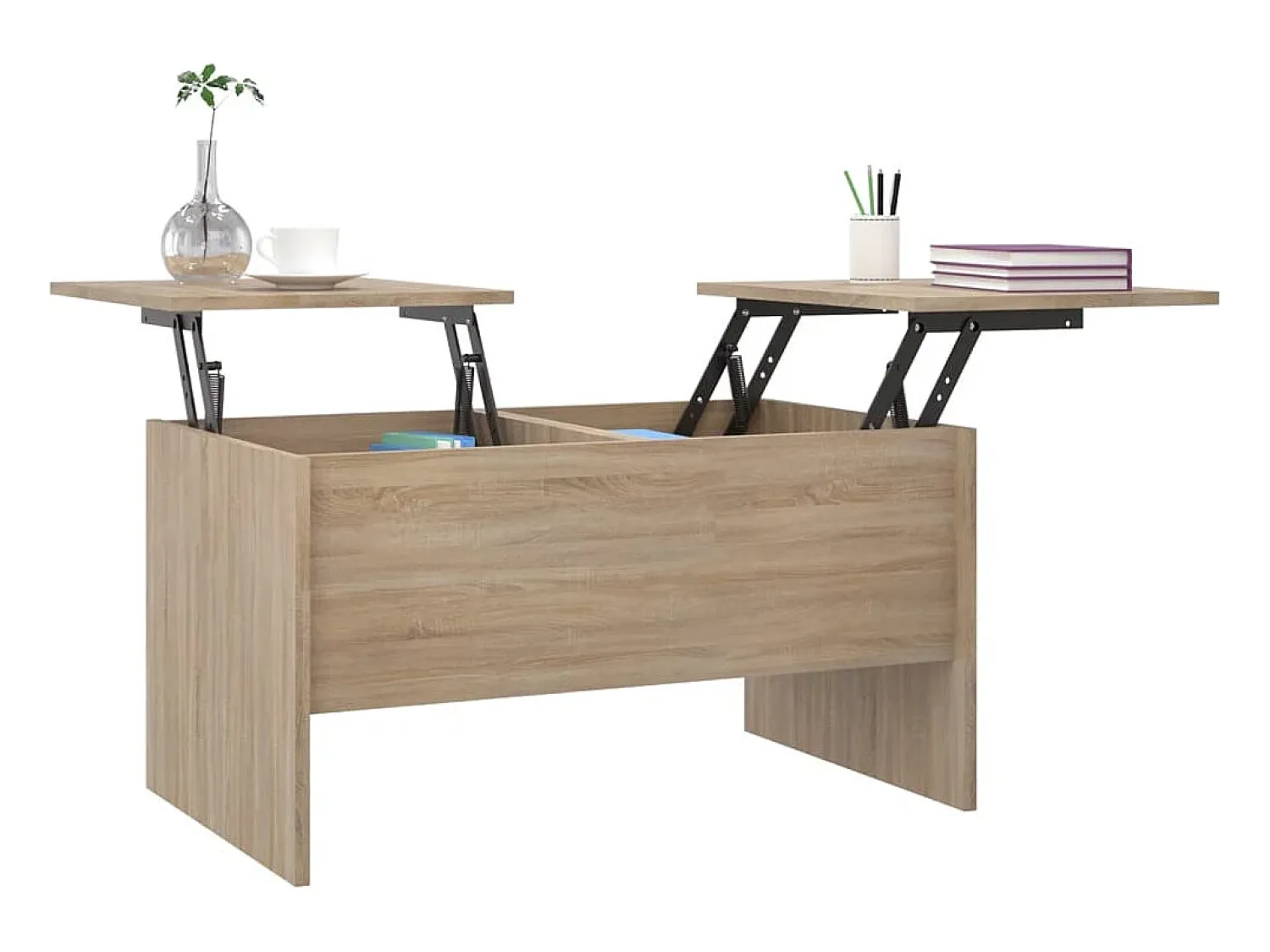 Mesa de centro | Mesa de apoio 80x50x42.5 cm madeira processada carvalho sonoma^ Mesa De Centro