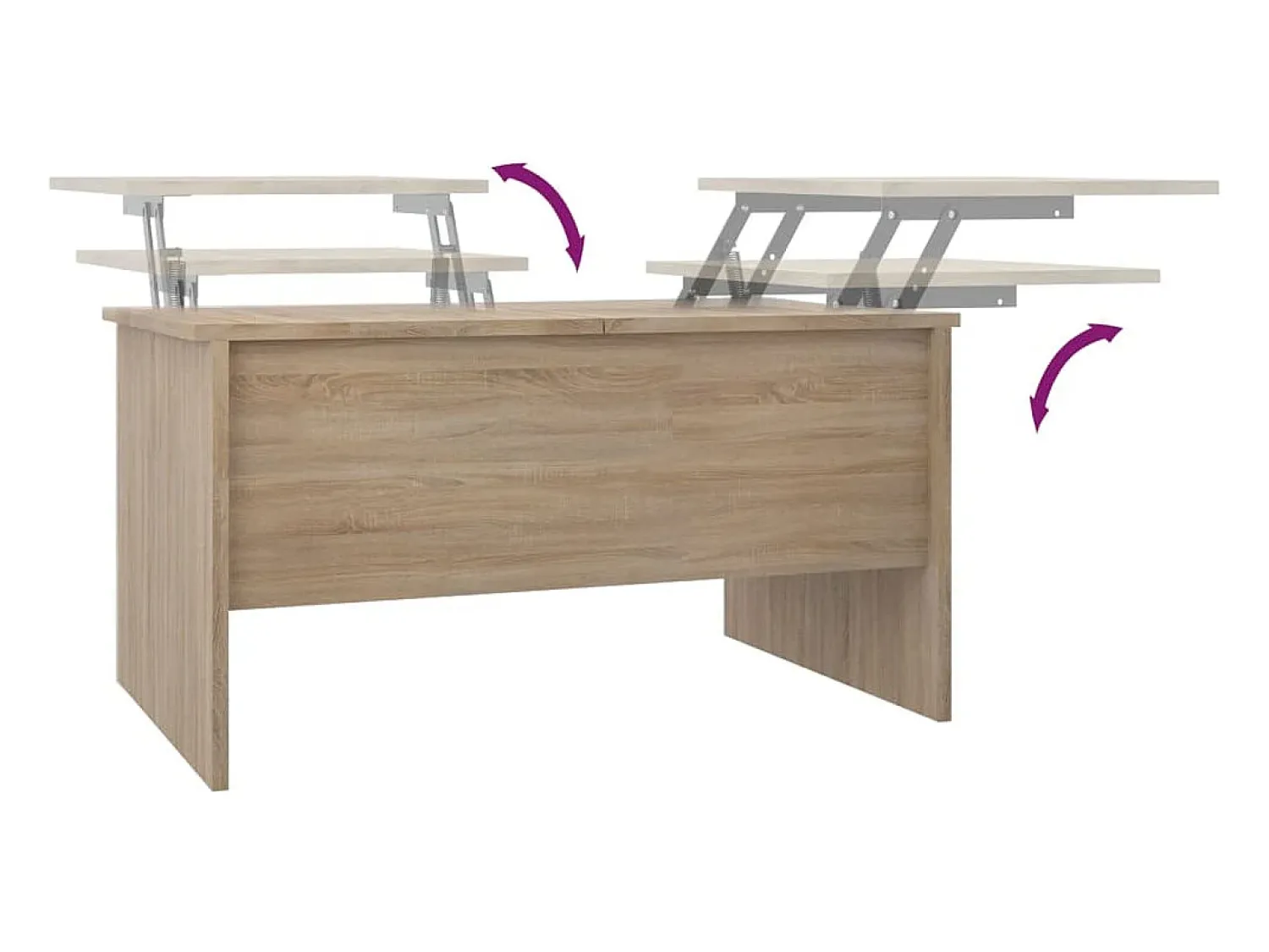 Mesa de centro | Mesa de apoio 80x50x42.5 cm madeira processada carvalho sonoma^ Mesa De Centro