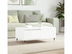 New Mesa de centro | Mesa de apoio 90x50x36.5 cm derivados de madeira Branco
