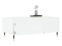 New Mesa de centro | Mesa de apoio 90x50x36.5 cm derivados de madeira Branco
