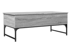 Mesa de centro | Mesa de apoio 100x50x40cm deriv. madeira/metal sonoma Cinzento