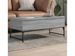 Mesa de centro | Mesa de apoio 100x50x40cm deriv. madeira/metal sonoma Cinzento