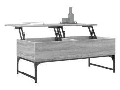 Mesa de centro | Mesa de apoio 100x50x40cm deriv. madeira/metal sonoma Cinzento