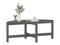 Mesa De Centro| Mesa de centro | Mesa de apoio 118x63x45 cm madeira de pinho maciça cinza Cinzento