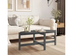 Mesa De Centro| Mesa de centro | Mesa de apoio 118x63x45 cm madeira de pinho maciça cinza Cinzento