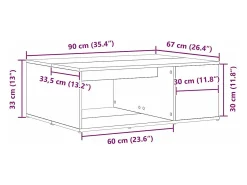 Mesa de centro | Mesa de apoio Carvalho 90x67x33 cm^ Mesa De Centro