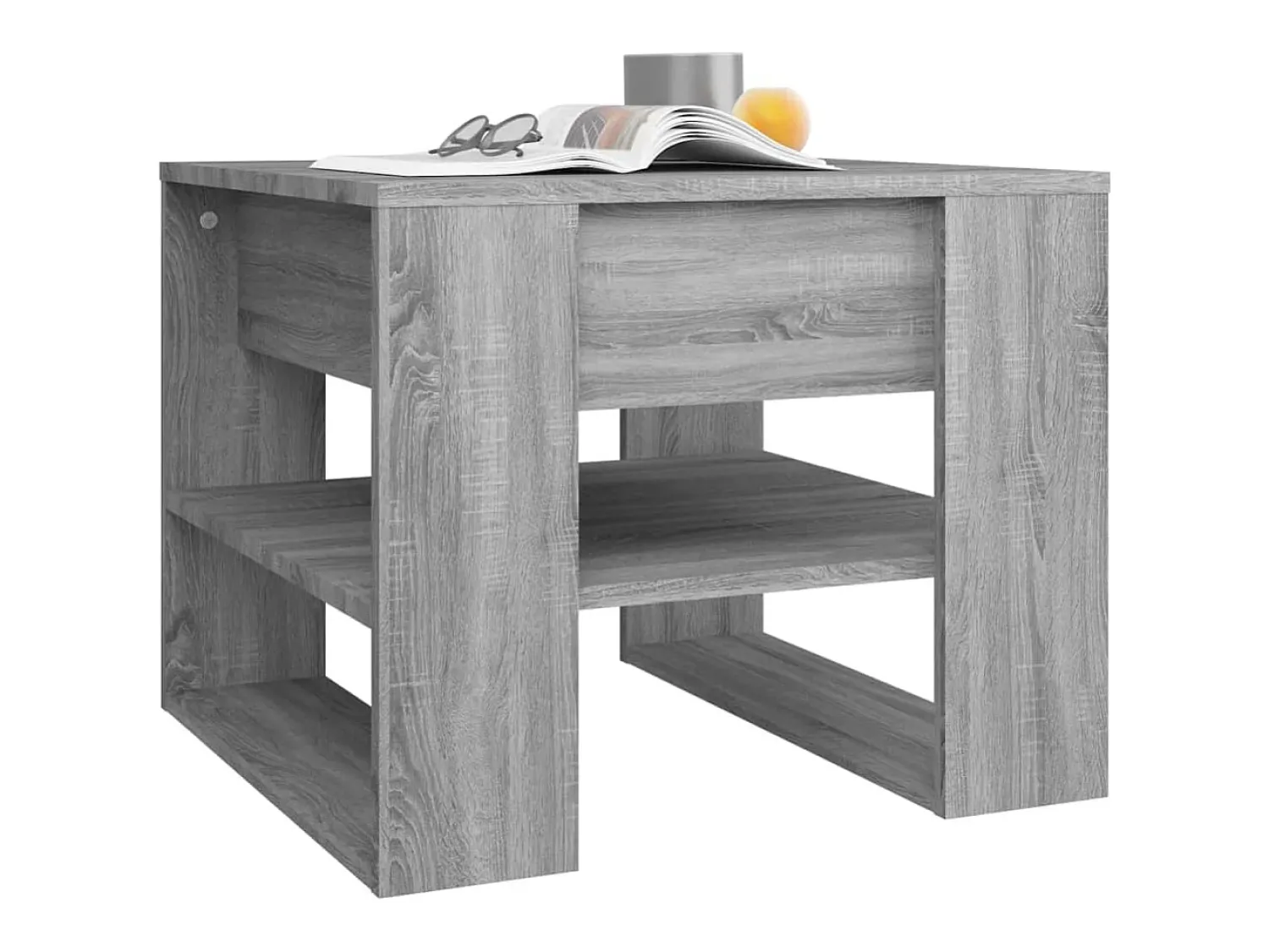 Mesa De Centro* Mesa de centro | Mesa de apoio 55.5x55x45 cm derivados de madeira sonoma Cinzento