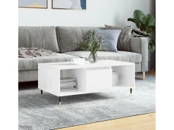 Mesa De Centro| Mesa de centro | Mesa de apoio 90x50x36.5 cm derivados madeira brilhante Branco