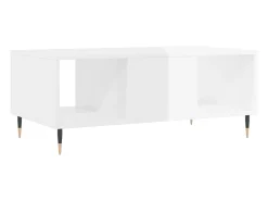 Mesa De Centro| Mesa de centro | Mesa de apoio 90x50x36.5 cm derivados madeira brilhante Branco