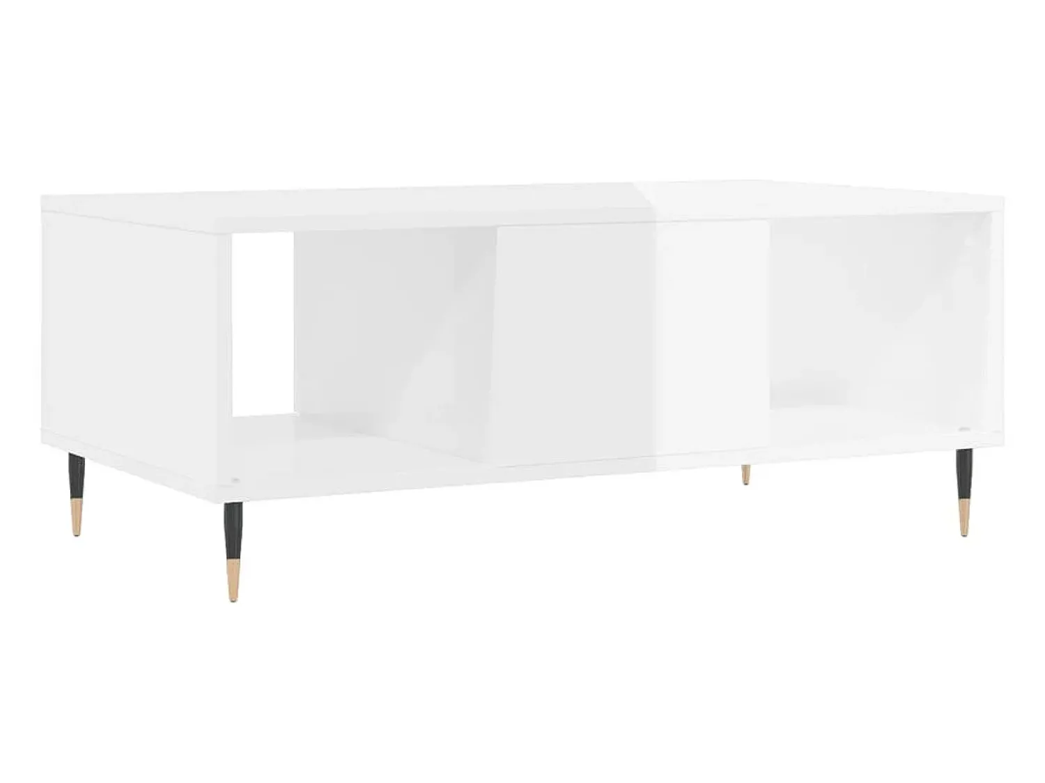 Mesa De Centro| Mesa de centro | Mesa de apoio 90x50x36.5 cm derivados madeira brilhante Branco