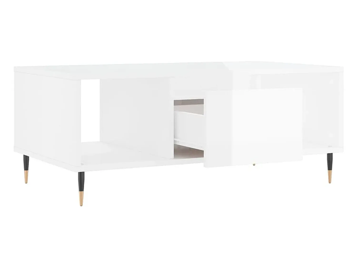 Mesa De Centro| Mesa de centro | Mesa de apoio 90x50x36.5 cm derivados madeira brilhante Branco