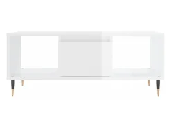 Mesa De Centro| Mesa de centro | Mesa de apoio 90x50x36.5 cm derivados madeira brilhante Branco