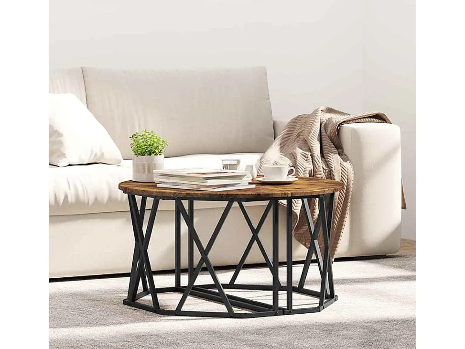 Mesa de centro | Mesa de apoio Carvalho fumado 80x80x42 cm^ Mesa De Centro